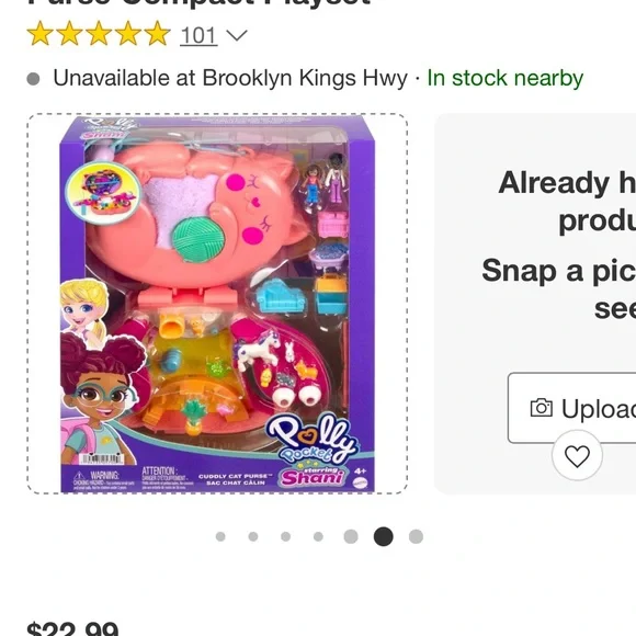 Polly Pocket Starring Shani Cuddly Cat Purse Compact Playset (cat purse only) - Picture 9 of 9